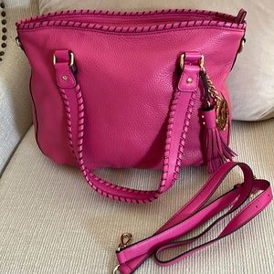 Hot pink Michael Kors crossbody/shoulder purse. Outside pocket for cell phone.